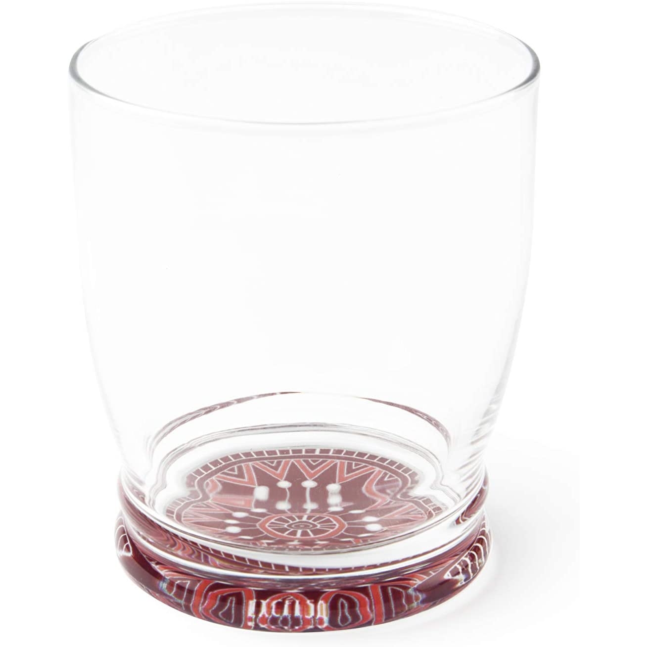 Excelsa set 6 bicchiere vetro Mandala rosso fondo decorato cod.63391 Excelsa